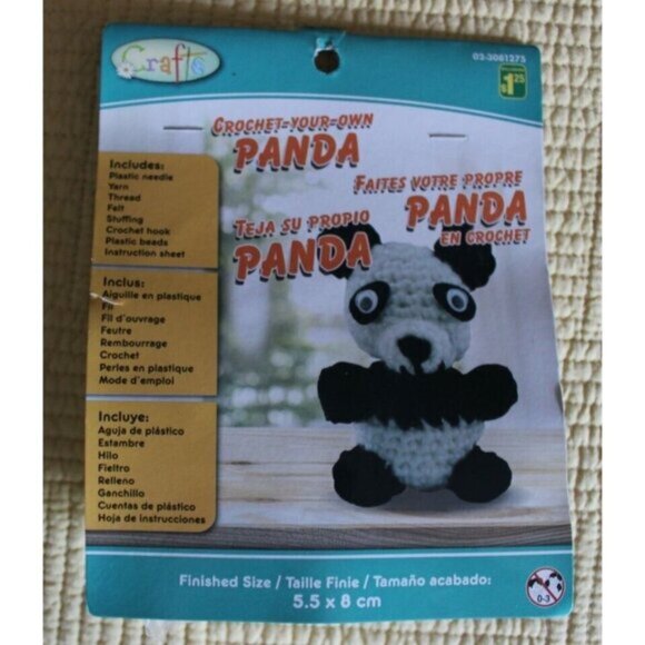 4 Crochet Your Own  Knitting Toys Animals Set Bear Dog Panda Owl NEW - Picture 6 of 6